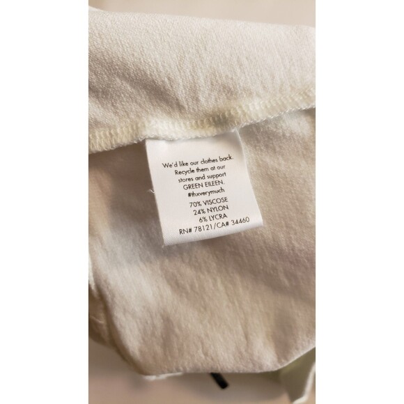 Eileen Fisher Size Medium Washable Stretch Crepe Slim Ankle Pull On Pants Ivory - Picture 4 of 12